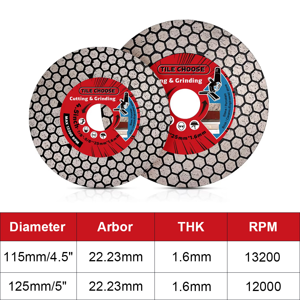 Brick Cutting Saw - Lame de diamant D115mm/125mm, disque de