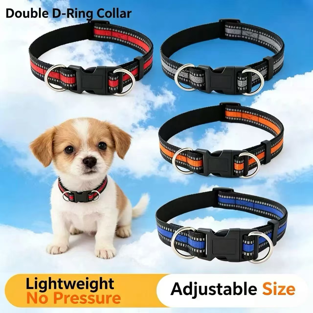 Heavy Equipment Cat - Collier pour chien réfléchissant à double